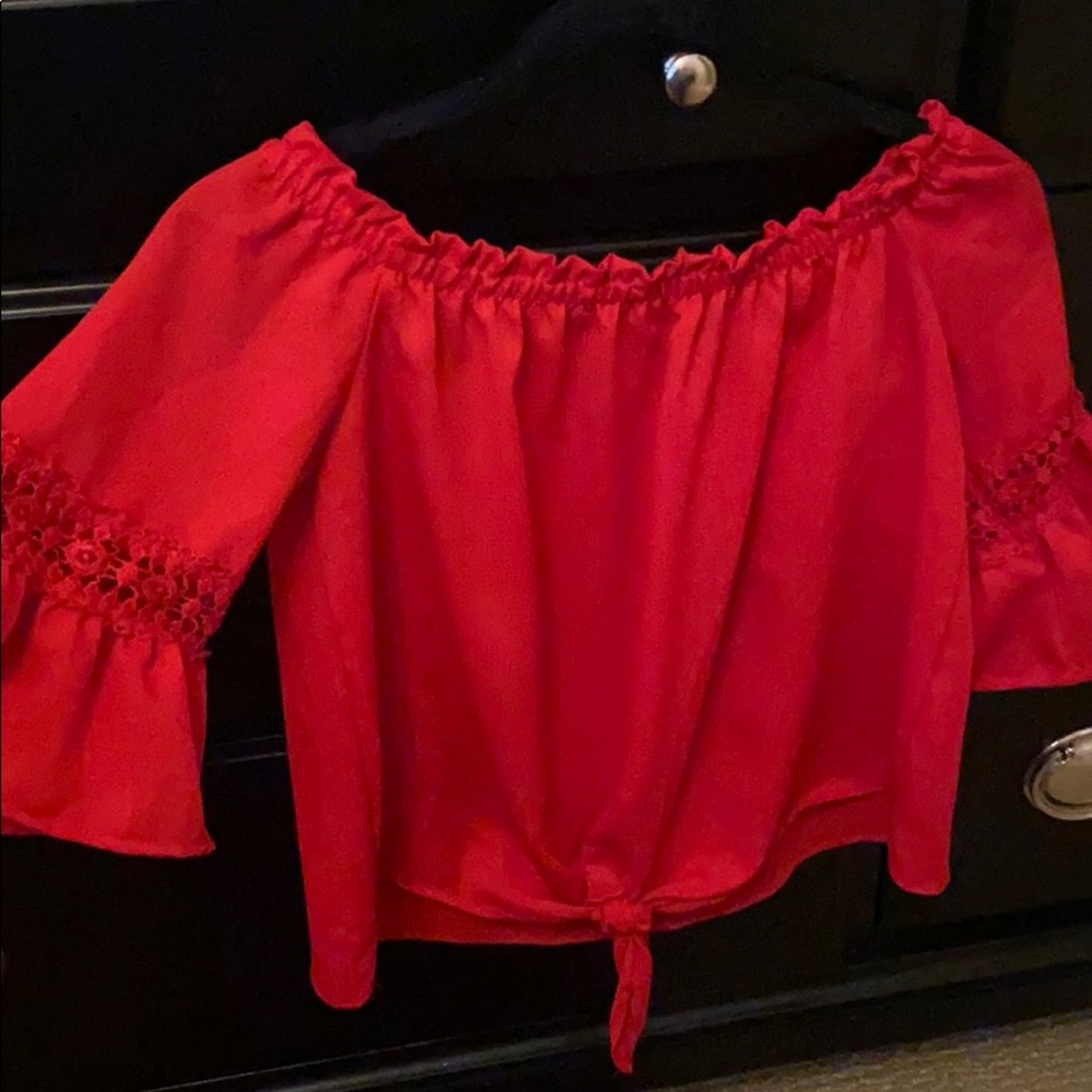 red off the shoulder